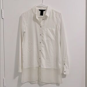 Calvin Klein Jeans White Button Down Shirt Size XS